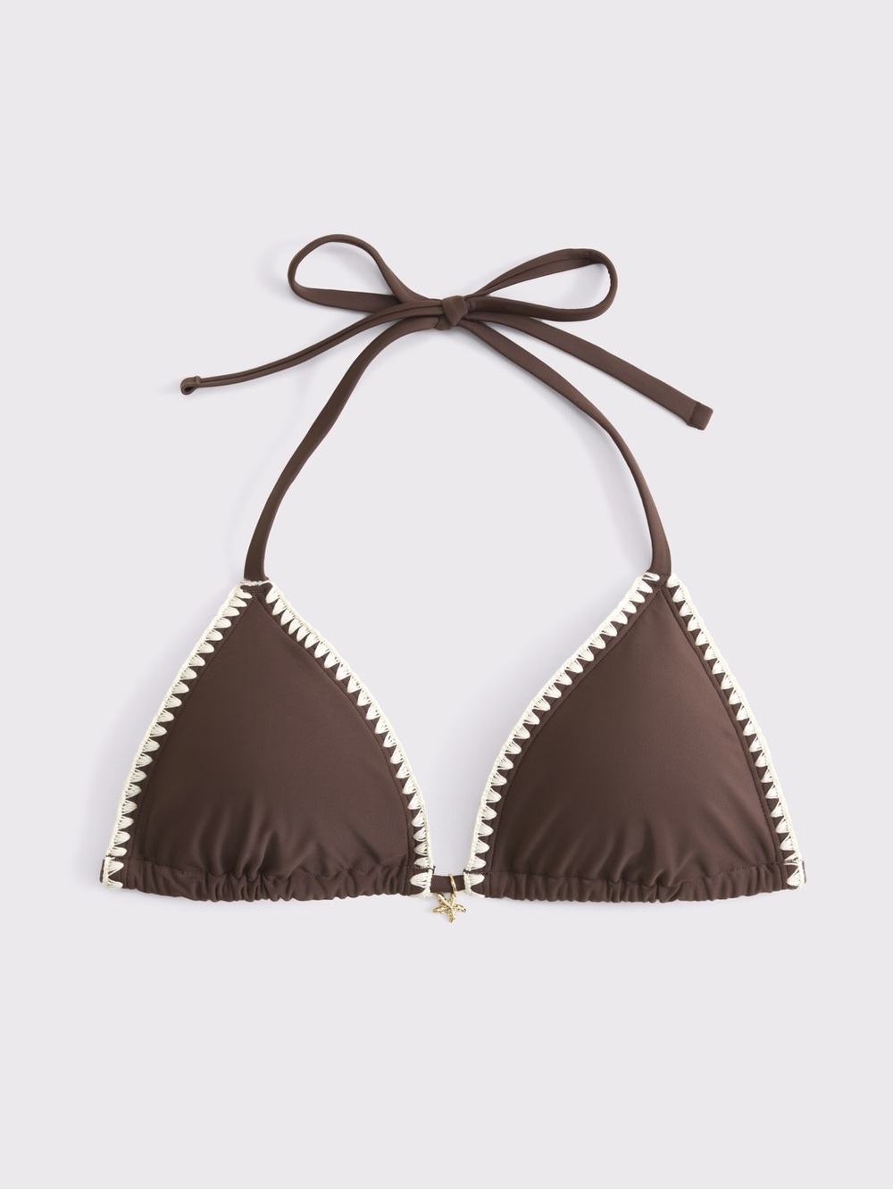 Brown Triangle Bikini Top & Low Rise Stringy Cheek Bikini Bottom